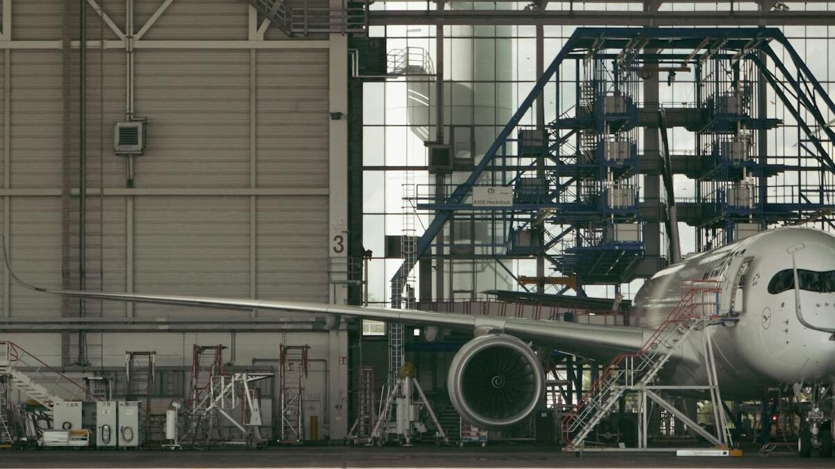 Detaillierte Ansicht eines Verkehrsflugzeugs