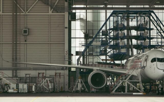 Detaillierte Ansicht eines Verkehrsflugzeugs
